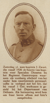 872759 Portret van J. Zwart, kapitein voor speciale diensten bij het regiment Genietroepen te Utrecht, die vertrekt ...